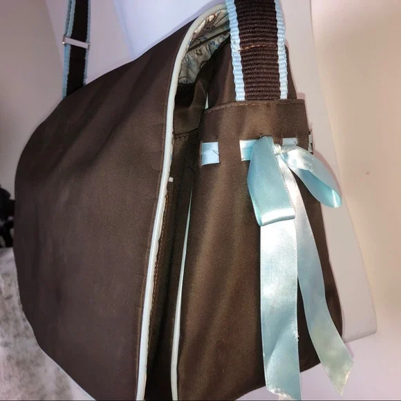 Caden Lane Baby Satchel Bag Brown/Blue XL - Picture 2 of 16